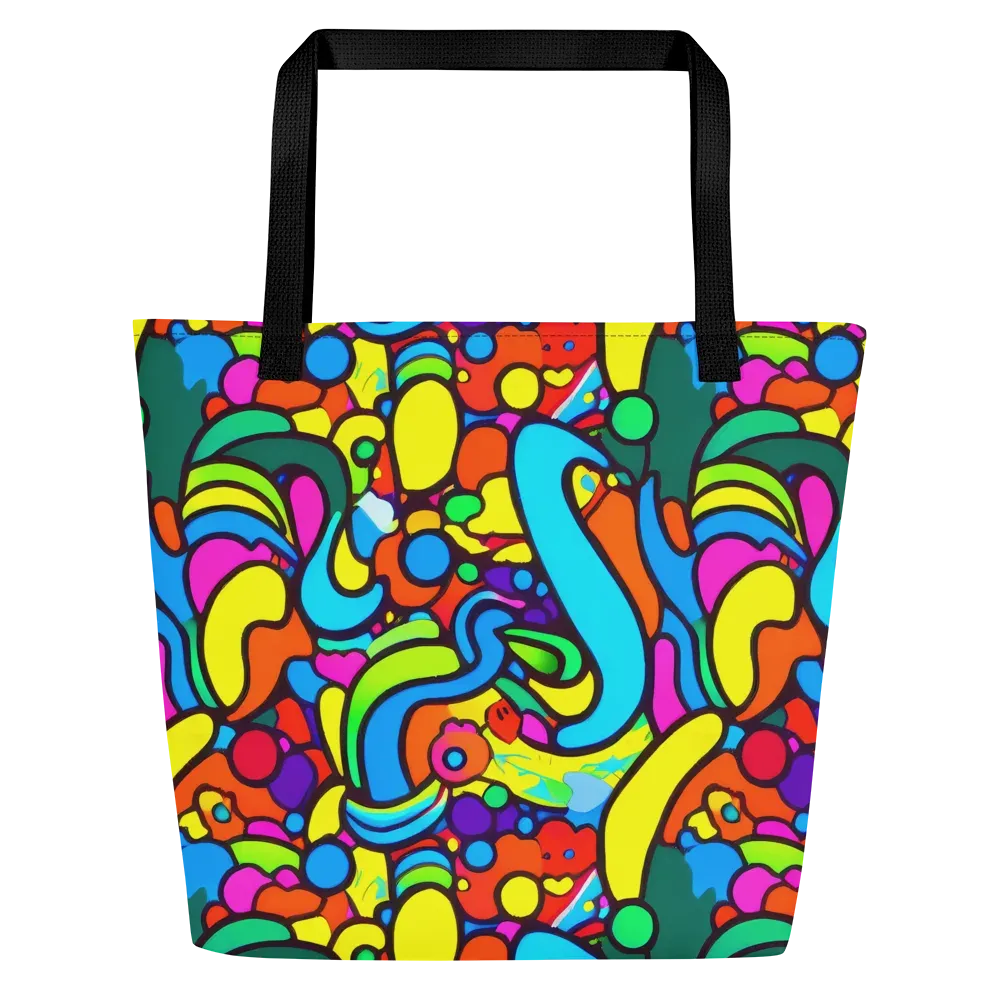 Chromadoodle Junction on Large Tote Bag W/ Pocket — Front