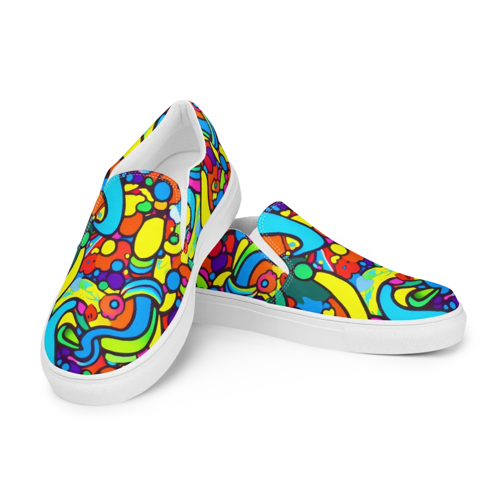 Chromadoodle Junction on Women's Slip-On Canvas Shoes — Left Front
