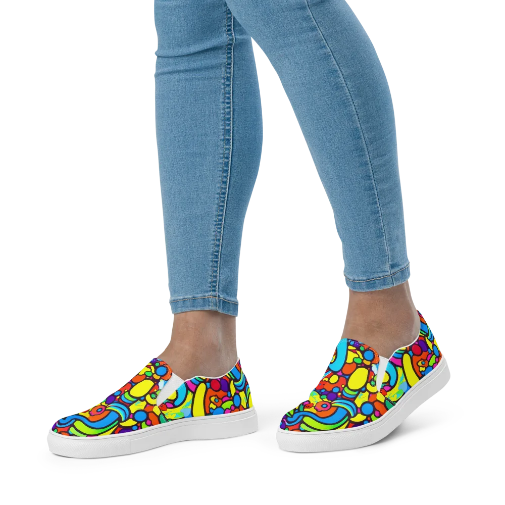Chromadoodle Junction on Women's Slip-On Canvas Shoes — Front