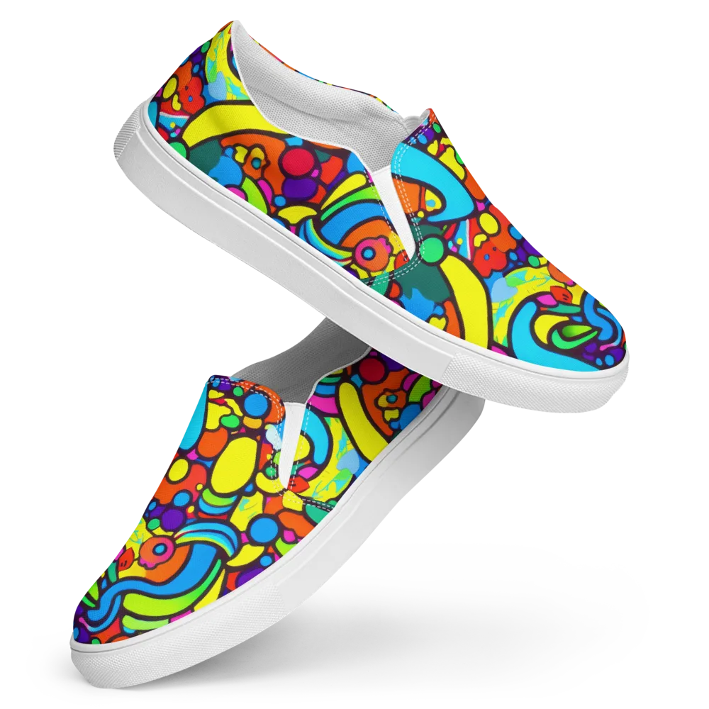 Chromadoodle Junction on Women's Slip-On Canvas Shoes — Front