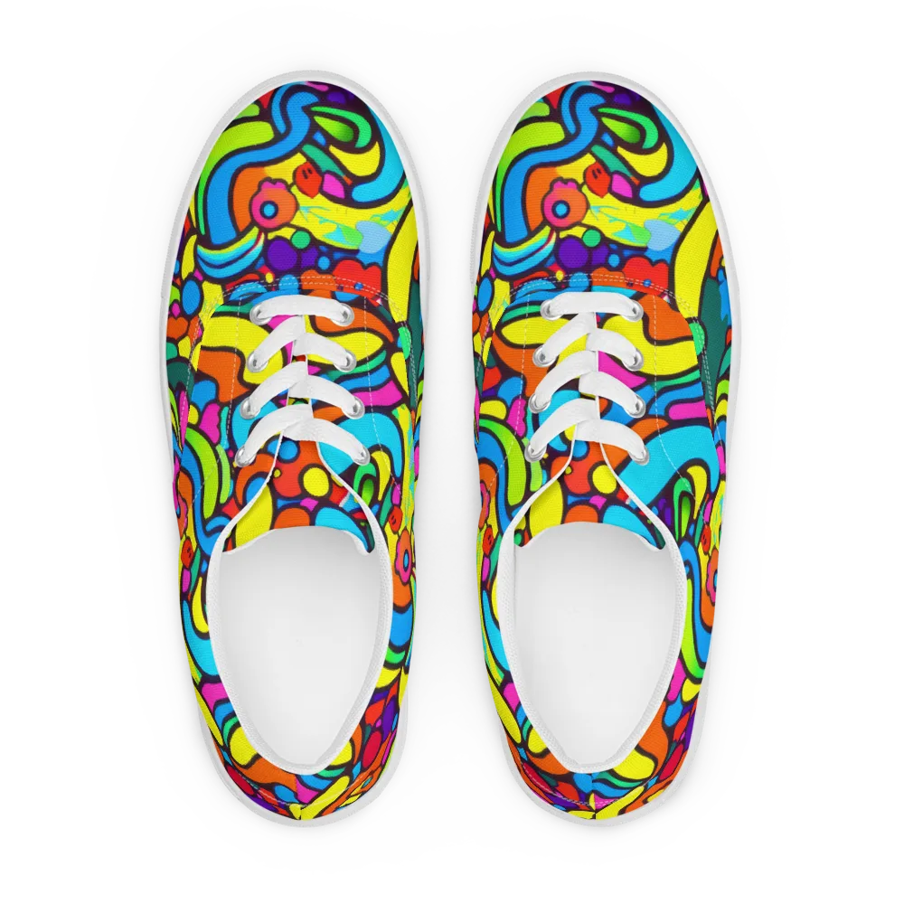 Chromadoodle Junction on Men's Lace-Up Canvas Shoes — Front