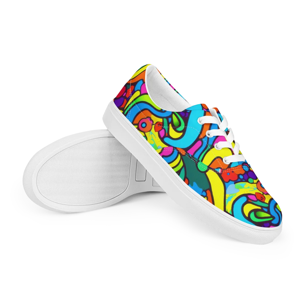 Chromadoodle Junction on Men's Lace-Up Canvas Shoes — Right Front
