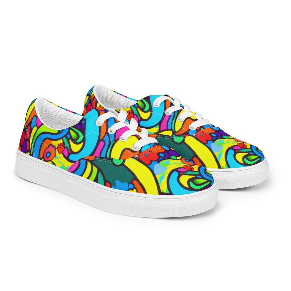 Chromadoodle Junction on Men's Lace-Up Canvas Shoes — Right Front