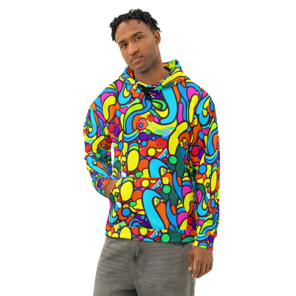 Chromadoodle Junction on Cotton Hoodie — Left Front