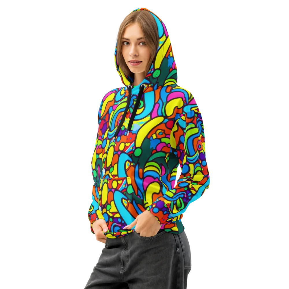 Chromadoodle Junction on Cotton Hoodie — Left Front