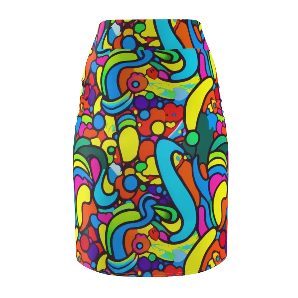 Chromadoodle Junction on Pencil Skirt — Back