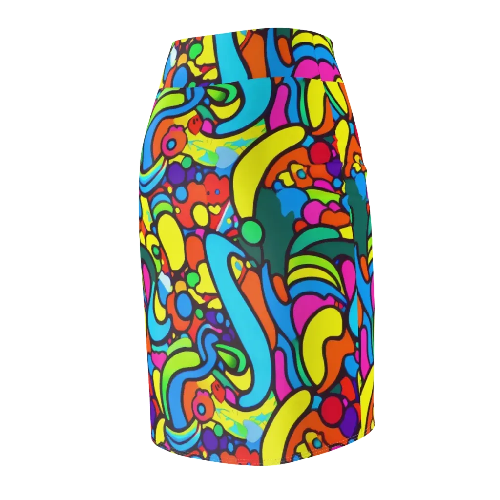 Chromadoodle Junction on Pencil Skirt — Back Side