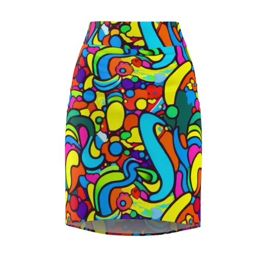 Chromadoodle Junction on a Pencil Skirt
