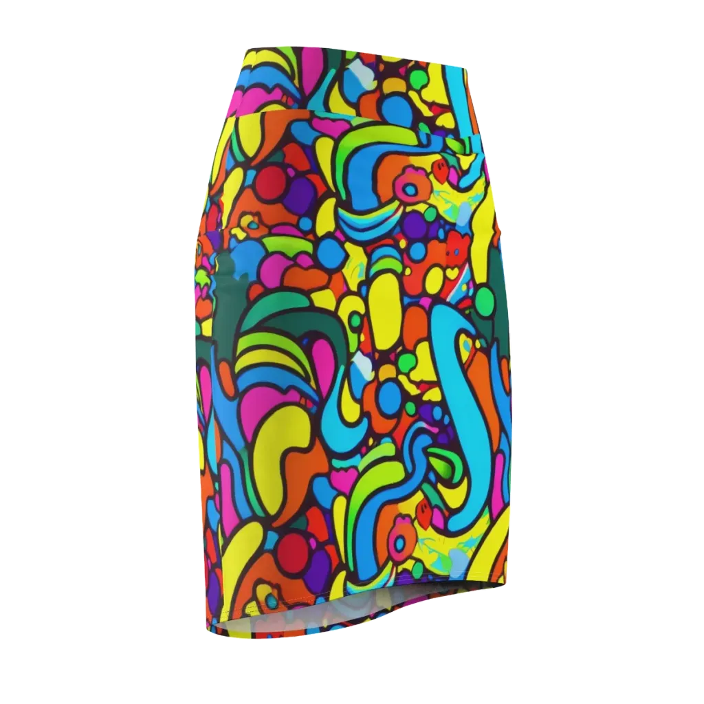 Chromadoodle Junction on Pencil Skirt — Front Side