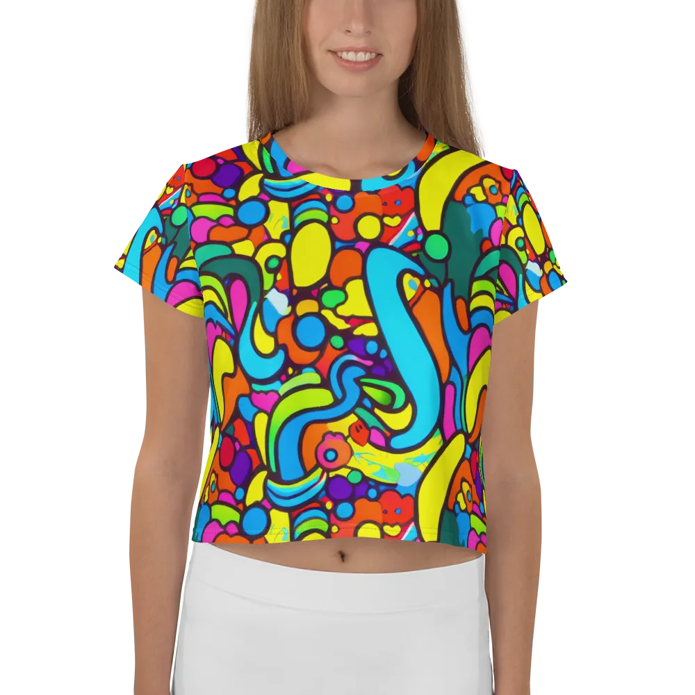 Chromadoodle Junction on Crop Tee — Front