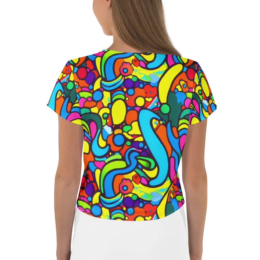 Chromadoodle Junction on Crop Tee — Back