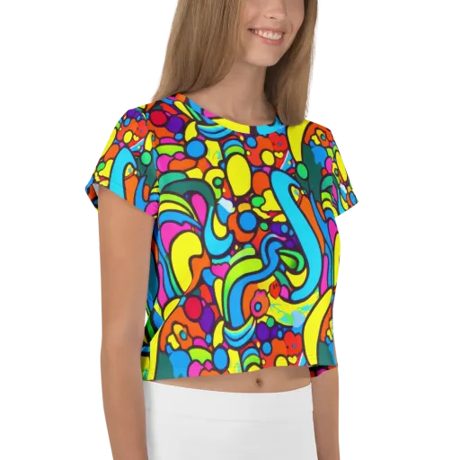 Chromadoodle Junction on a Crop Tee