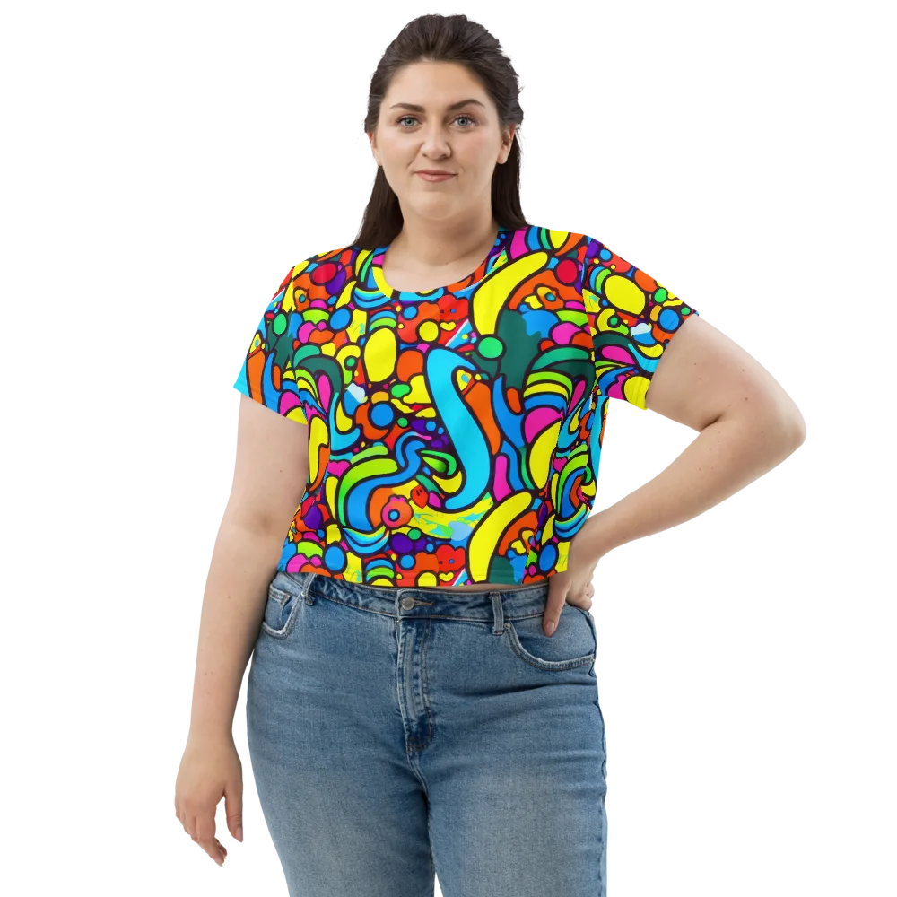 Chromadoodle Junction on Crop Tee — Front