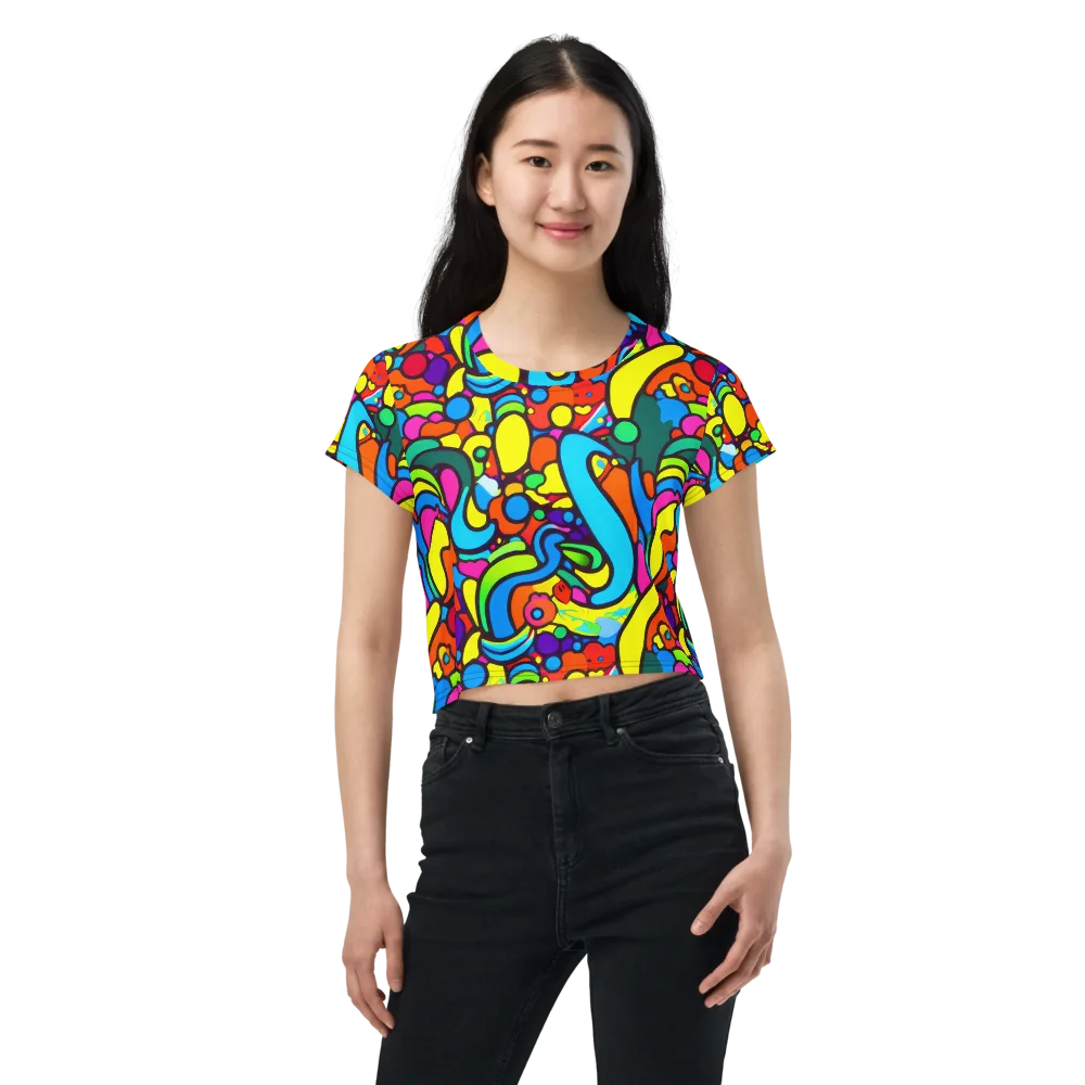 Chromadoodle Junction on Crop Tee — Front