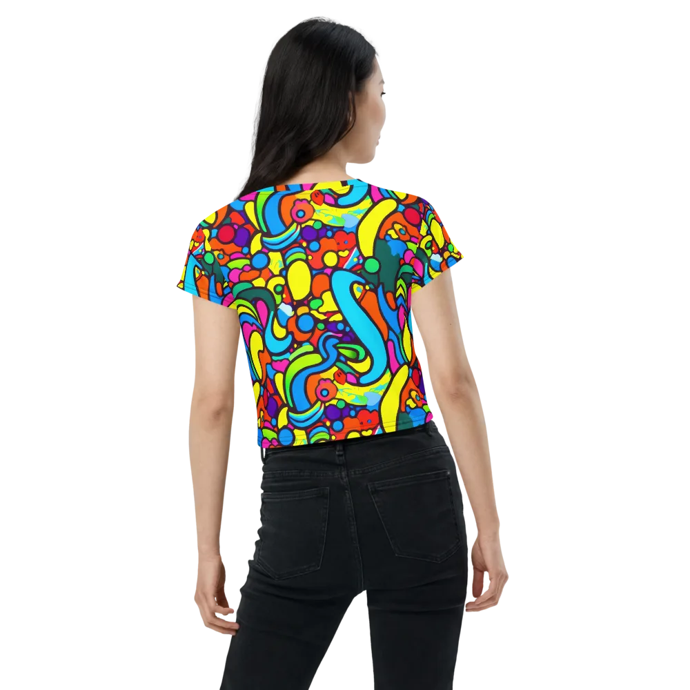 Chromadoodle Junction on Crop Tee — Back