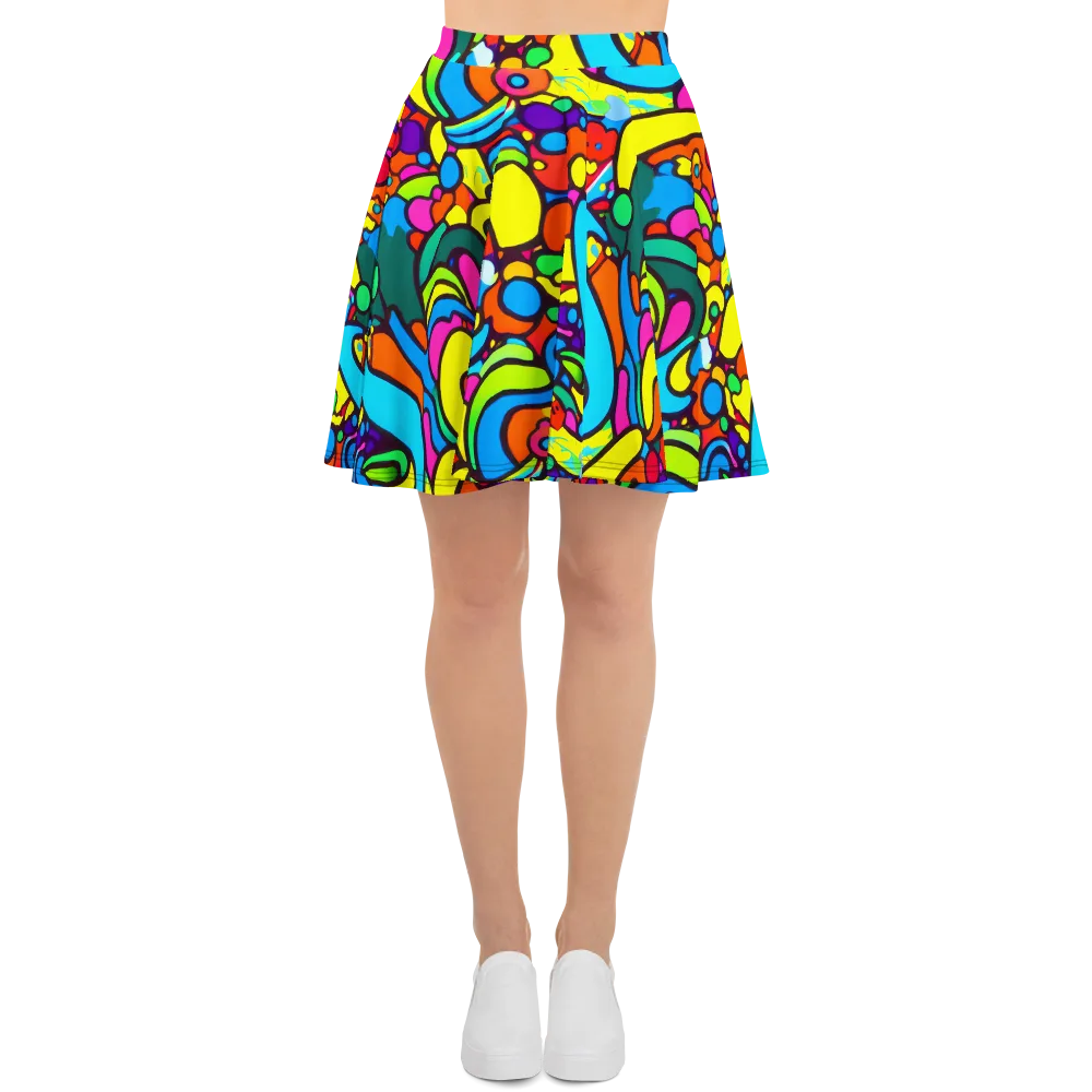 Chromadoodle Junction on Skater Skirt — Front
