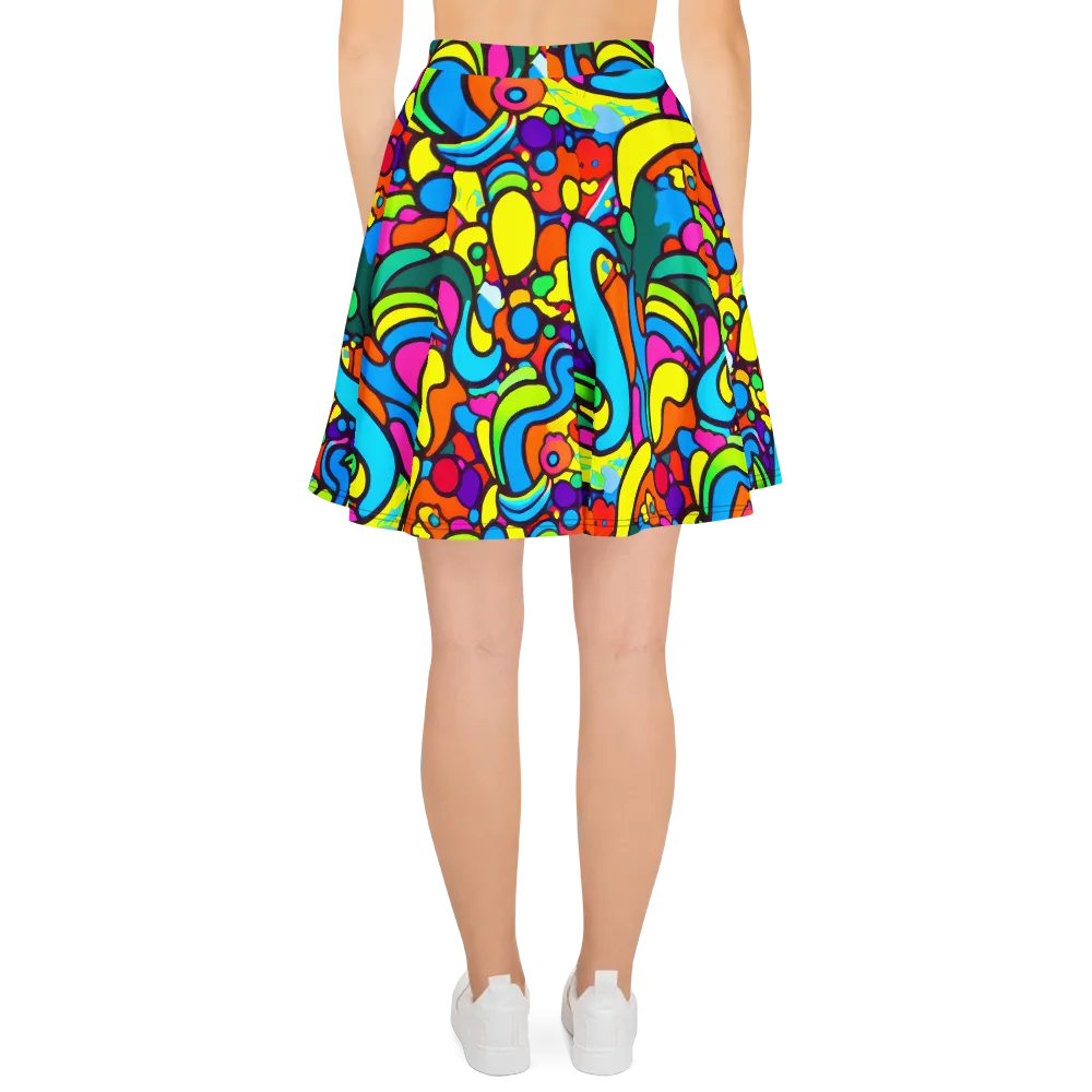 Chromadoodle Junction on Skater Skirt — Back
