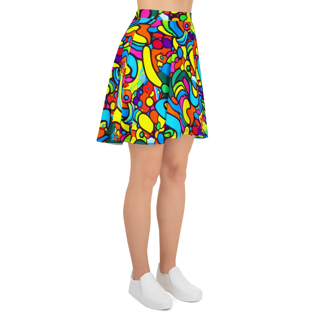 Chromadoodle Junction on Skater Skirt — Right
