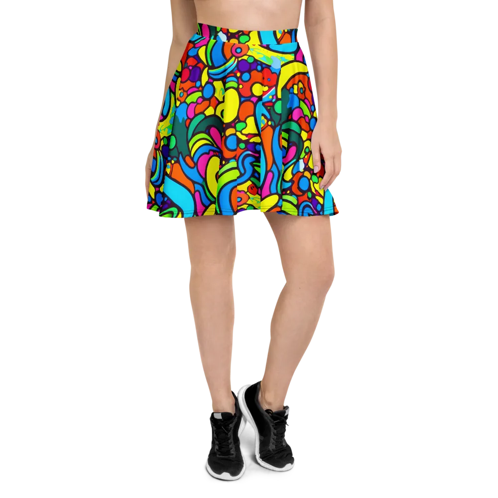 Chromadoodle Junction on Skater Skirt — Front
