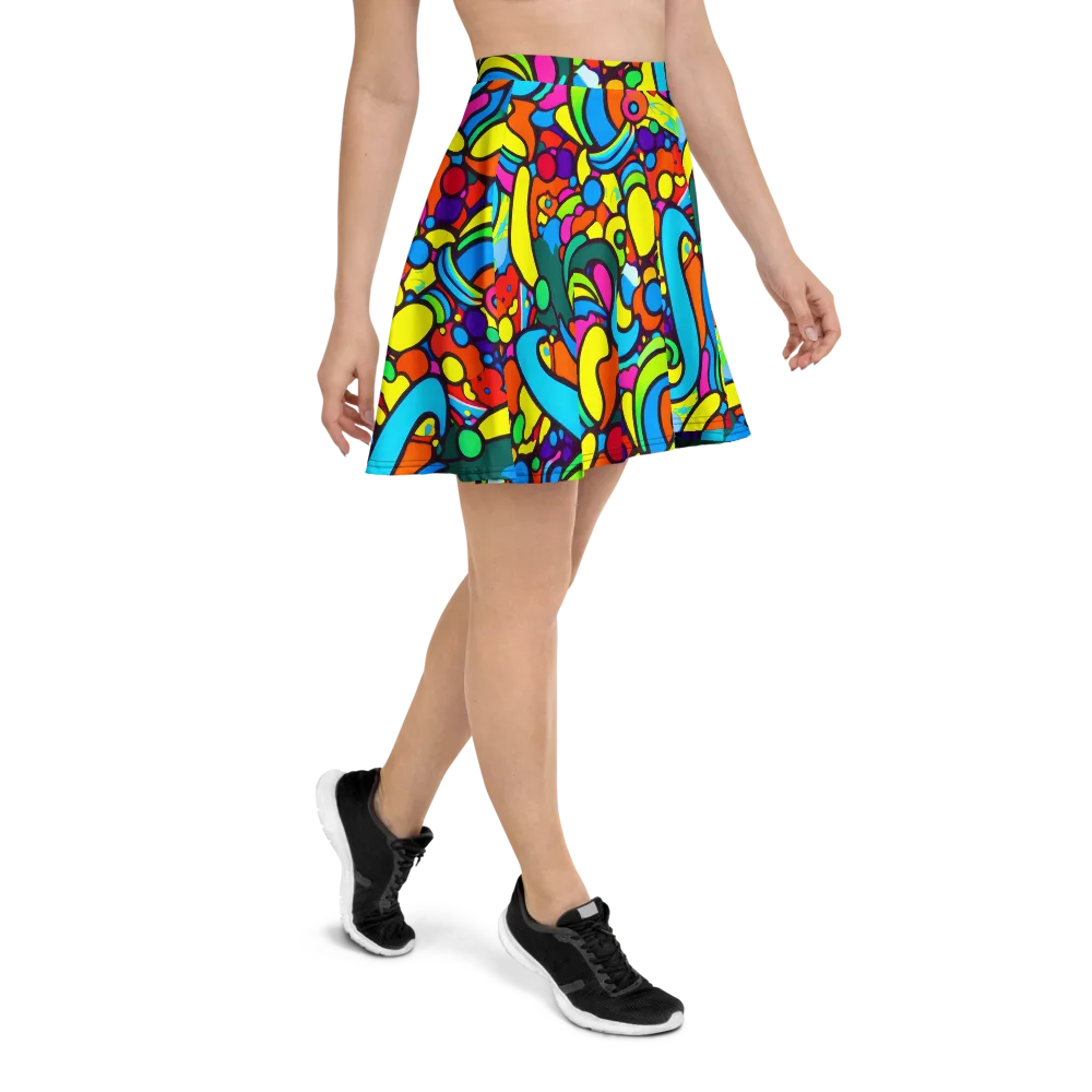 Chromadoodle Junction on Skater Skirt — Right