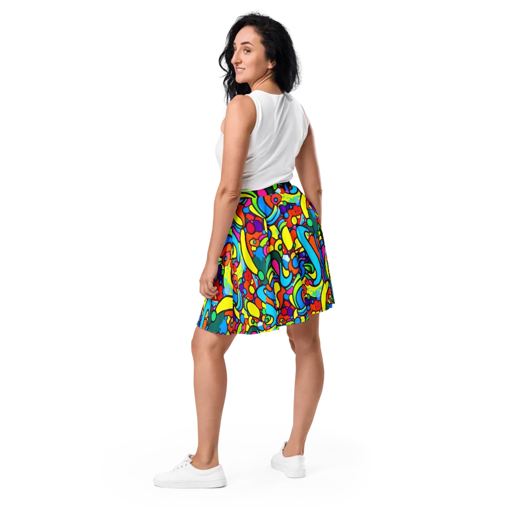 Chromadoodle Junction on Skater Skirt — Back