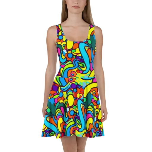 Chromadoodle Junction on a Skater Dress