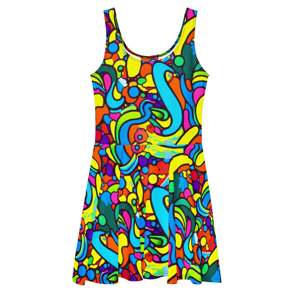 Chromadoodle Junction on Skater Dress — Front