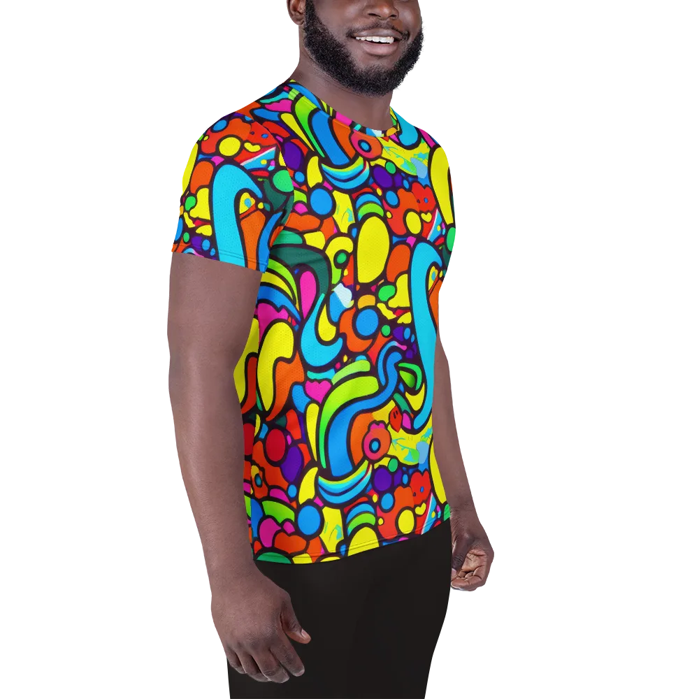 Chromadoodle Junction on Men's Athletic T-Shirt — Right