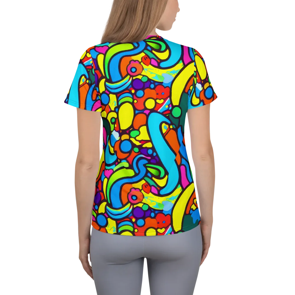 Chromadoodle Junction on Women's Athletic T-Shirt — Back