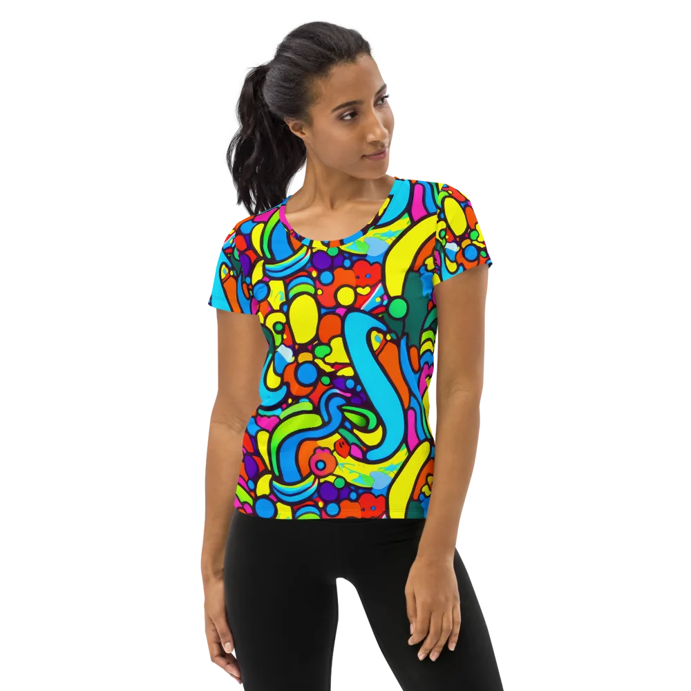 Chromadoodle Junction on Women's Athletic T-Shirt — Front