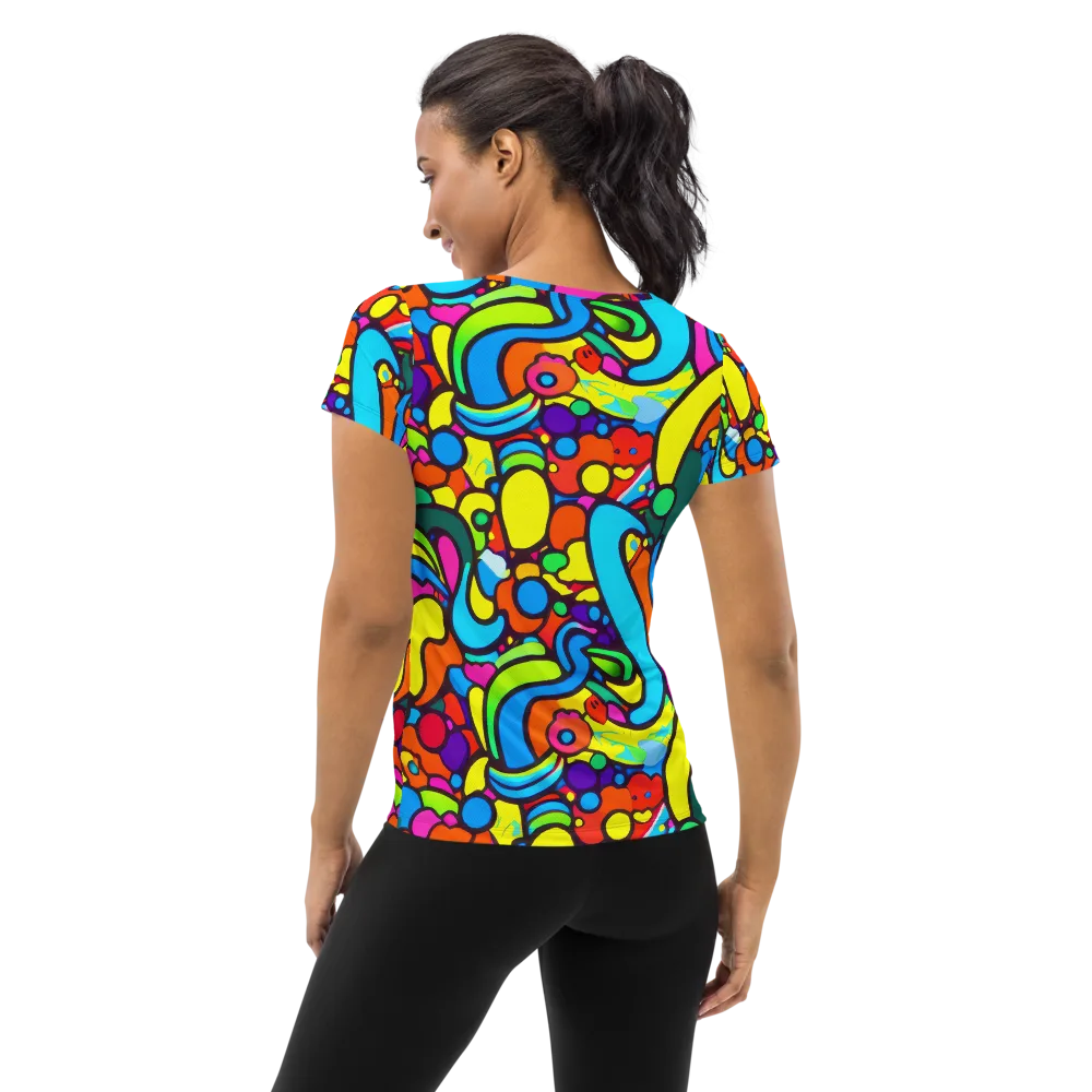 Chromadoodle Junction on Women's Athletic T-Shirt — Back