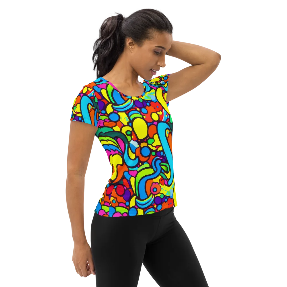 Chromadoodle Junction on Women's Athletic T-Shirt — Right
