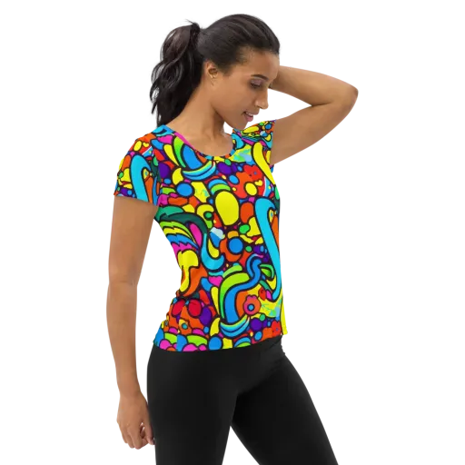 Chromadoodle Junction on a Women's Athletic T-Shirt