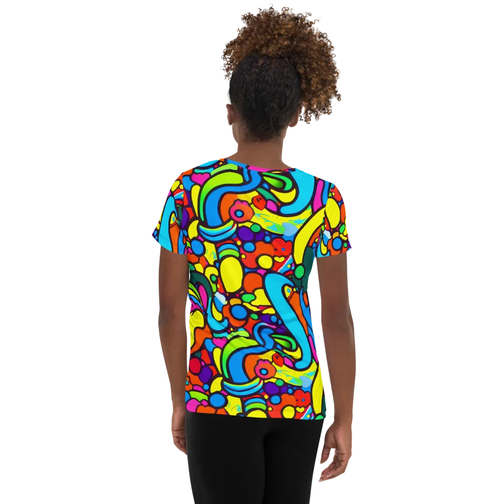 Chromadoodle Junction on Women's Athletic T-Shirt — Back