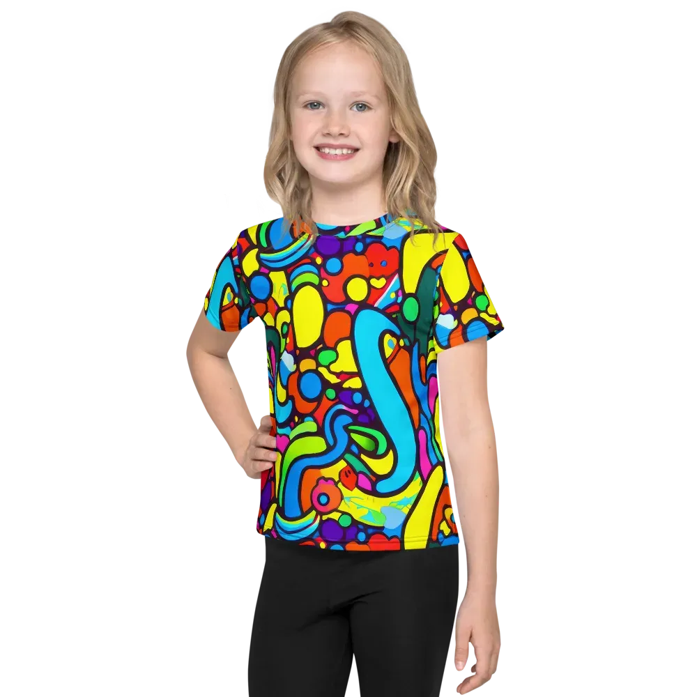 Chromadoodle Junction on Kids Crew Neck T-Shirt — Front