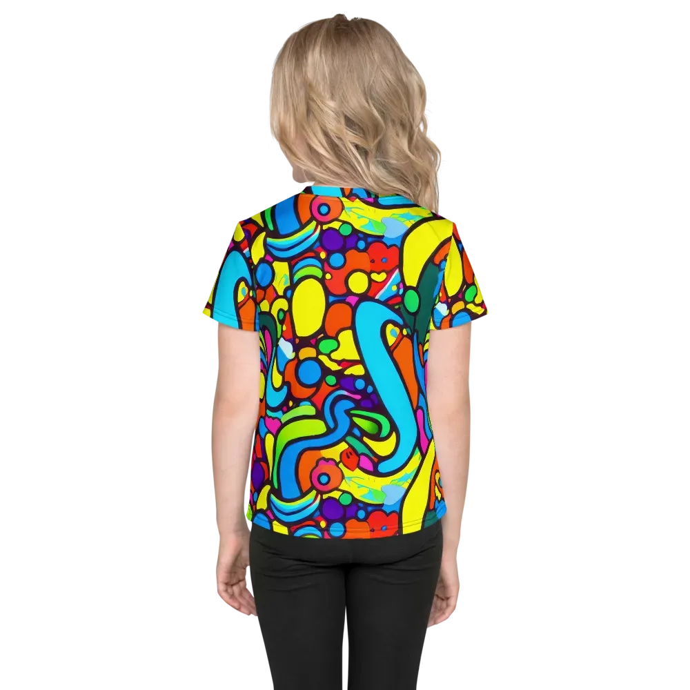Chromadoodle Junction on Kids Crew Neck T-Shirt — Back