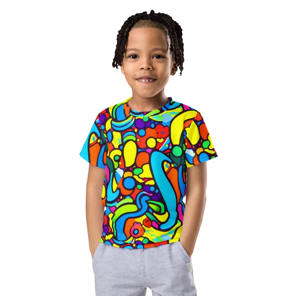 Chromadoodle Junction on Kids Crew Neck T-Shirt — Front