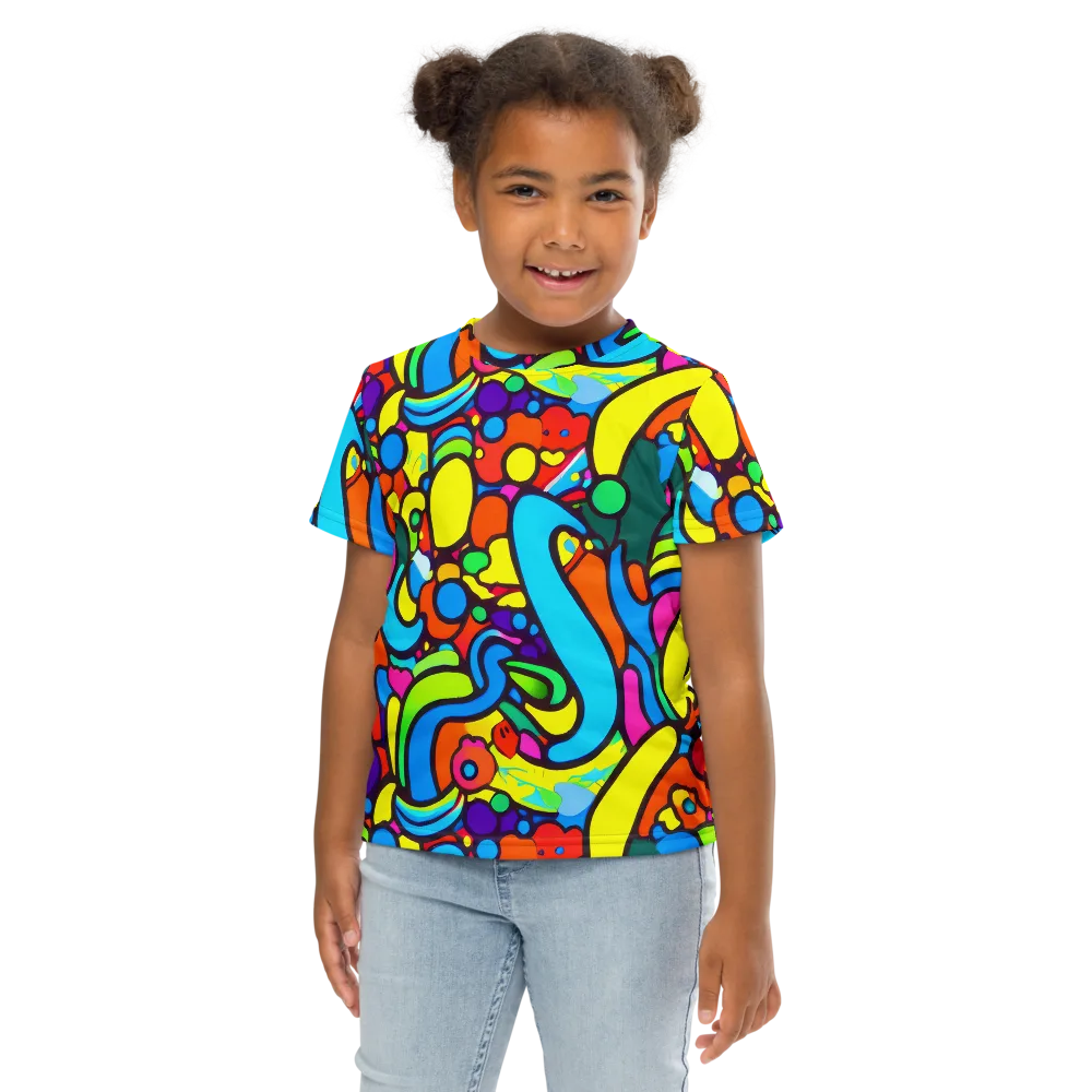 Chromadoodle Junction on Kids Crew Neck T-Shirt — Front