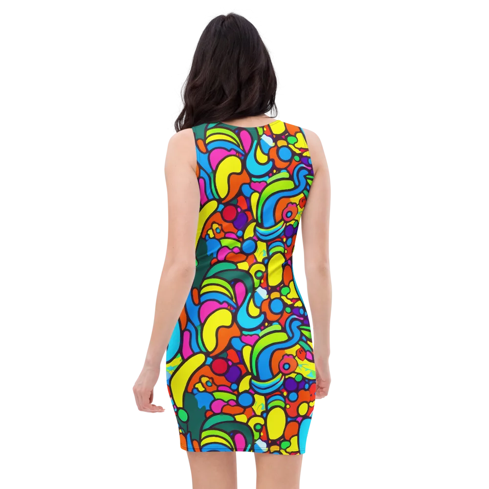 Chromadoodle Junction on Bodycon Dress — Back