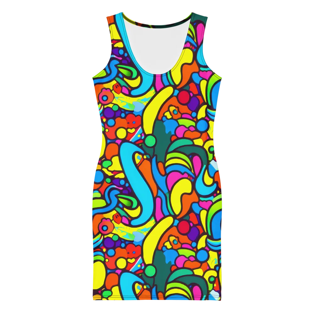 Chromadoodle Junction on Bodycon Dress — Front