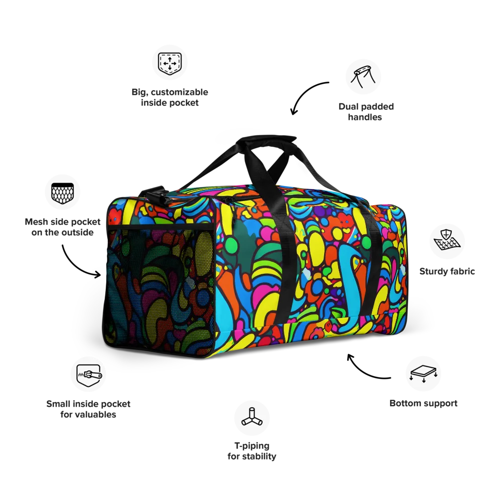 Chromadoodle Junction on Duffle Bag — Right Front
