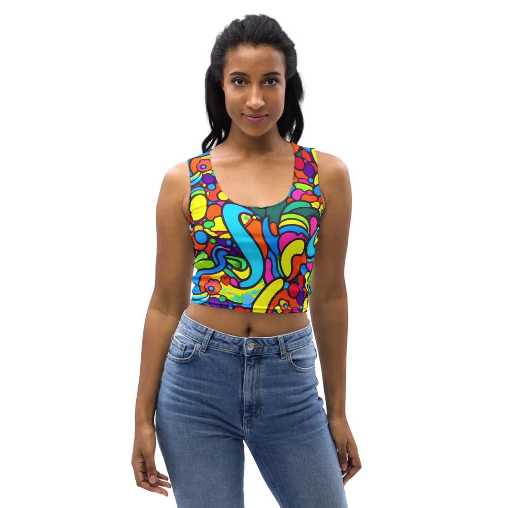 Chromadoodle Junction on Crop Top — Front