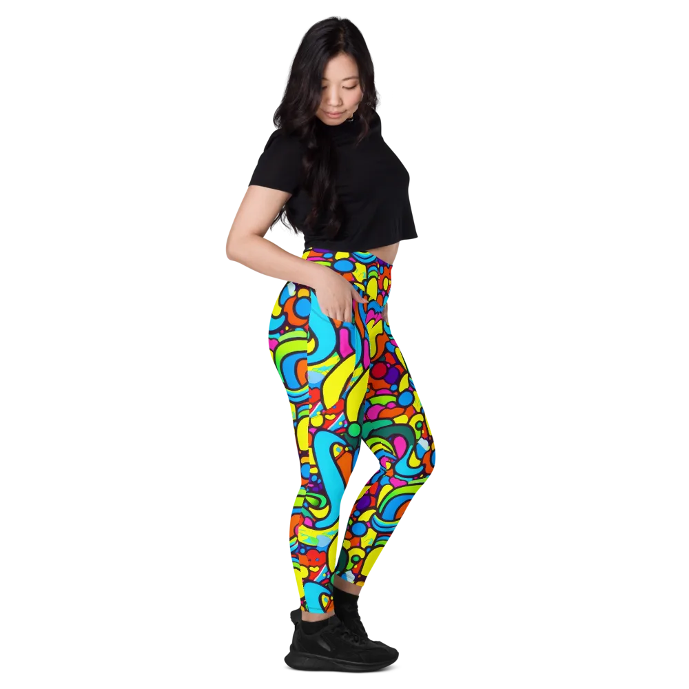 Chromadoodle Junction on Leggings with Pockets — Right