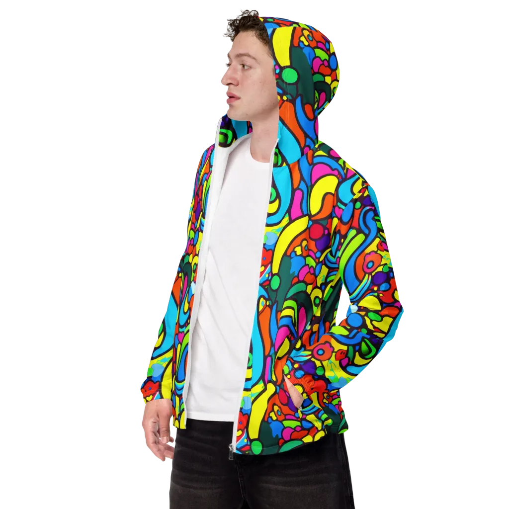 Chromadoodle Junction on Men's Windbreaker — Left Front