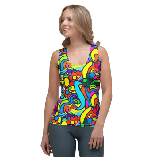 Chromadoodle Junction on a Women's Tank Top
