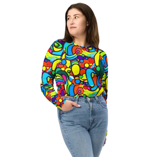 Chromadoodle Junction on a Long Sleeve Crop Top