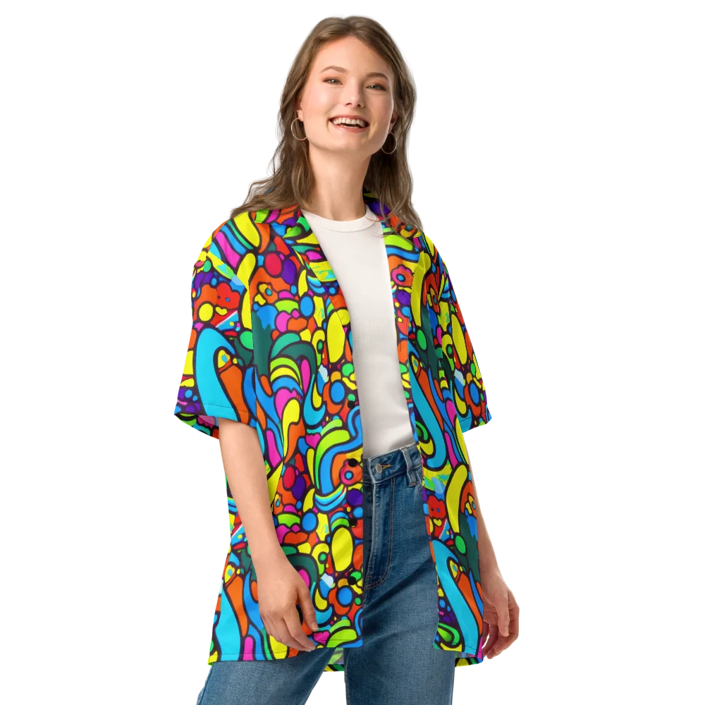 Chromadoodle Junction on Button Shirt — Front