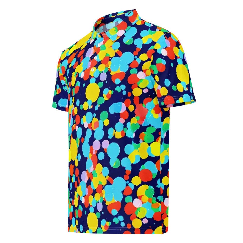 Bubble Spectrum on Men's Slim Fit Polo Shirt — Left Front