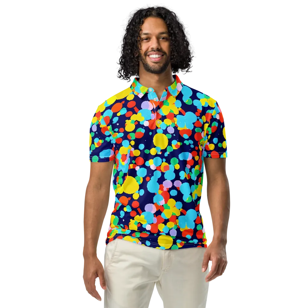 Bubble Spectrum on Men's Slim Fit Polo Shirt — Front