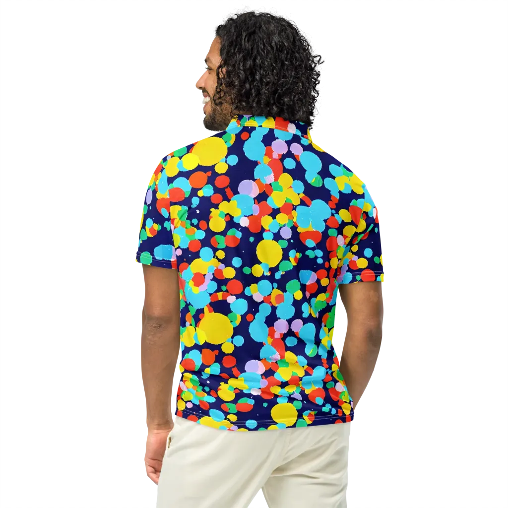 Bubble Spectrum on Men's Slim Fit Polo Shirt — Back
